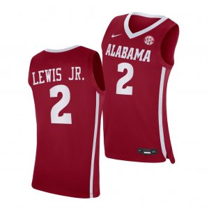 Men's Alabama Crimson Tide #2 Kira Lewis Jr. Crimson Replica NCAA College Basketball Jersey 2403DYHK5